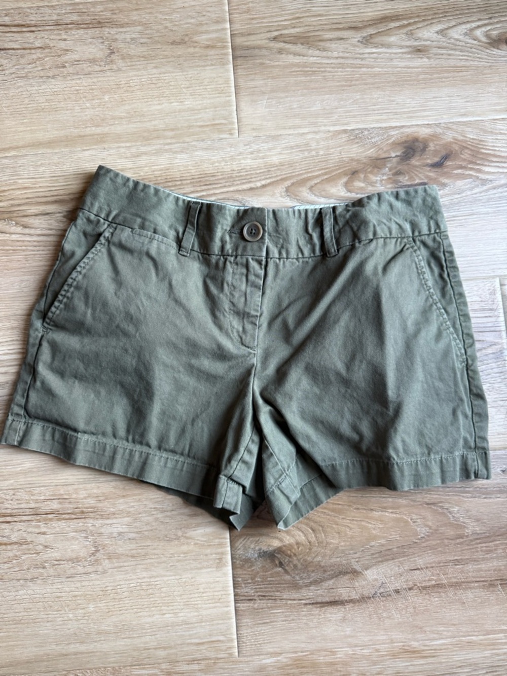 LOFT Olive Utility Cotton Bermuda Shorts